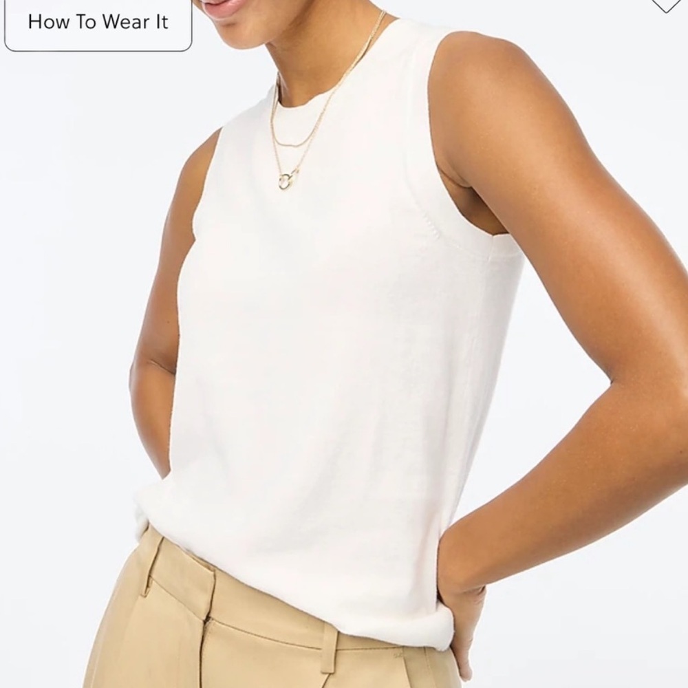 J.CREW Factory Sweater Shell White Medium